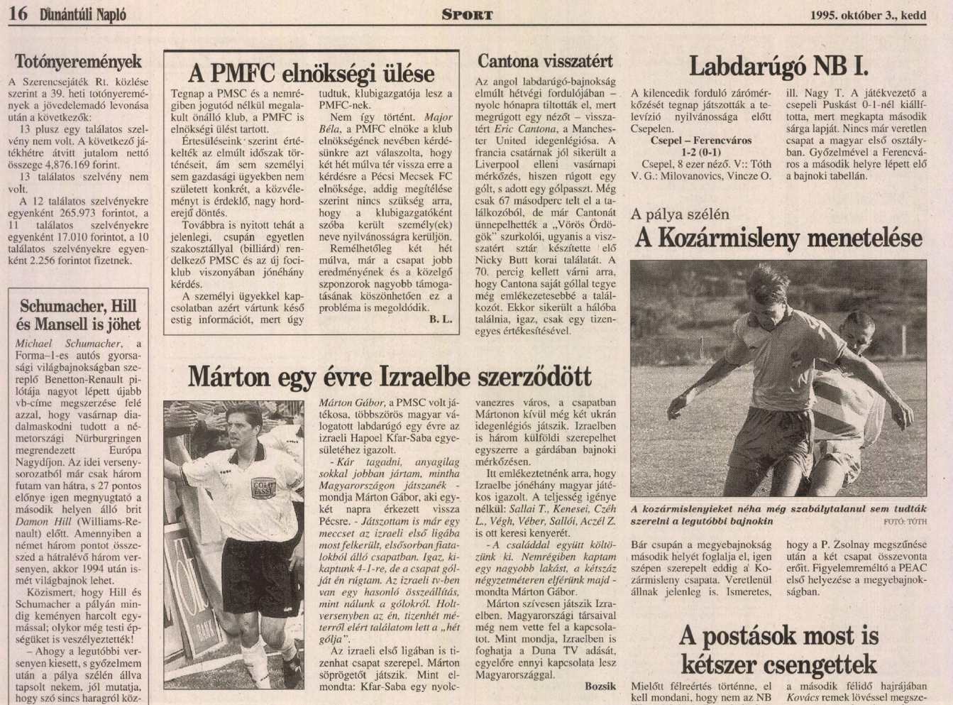 A Baranya vármegyei I. osztályú labdarúgás bemutatása - 1995-1996-os évad